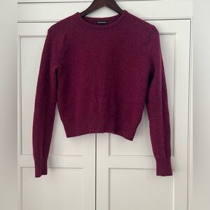 Club Monaco Women’s Crewneck Sweater Sz. S P burgundy wool blend